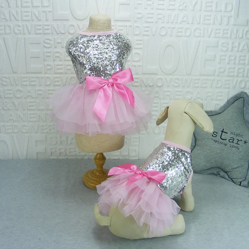 Sequined Siver or Gold Pet dress