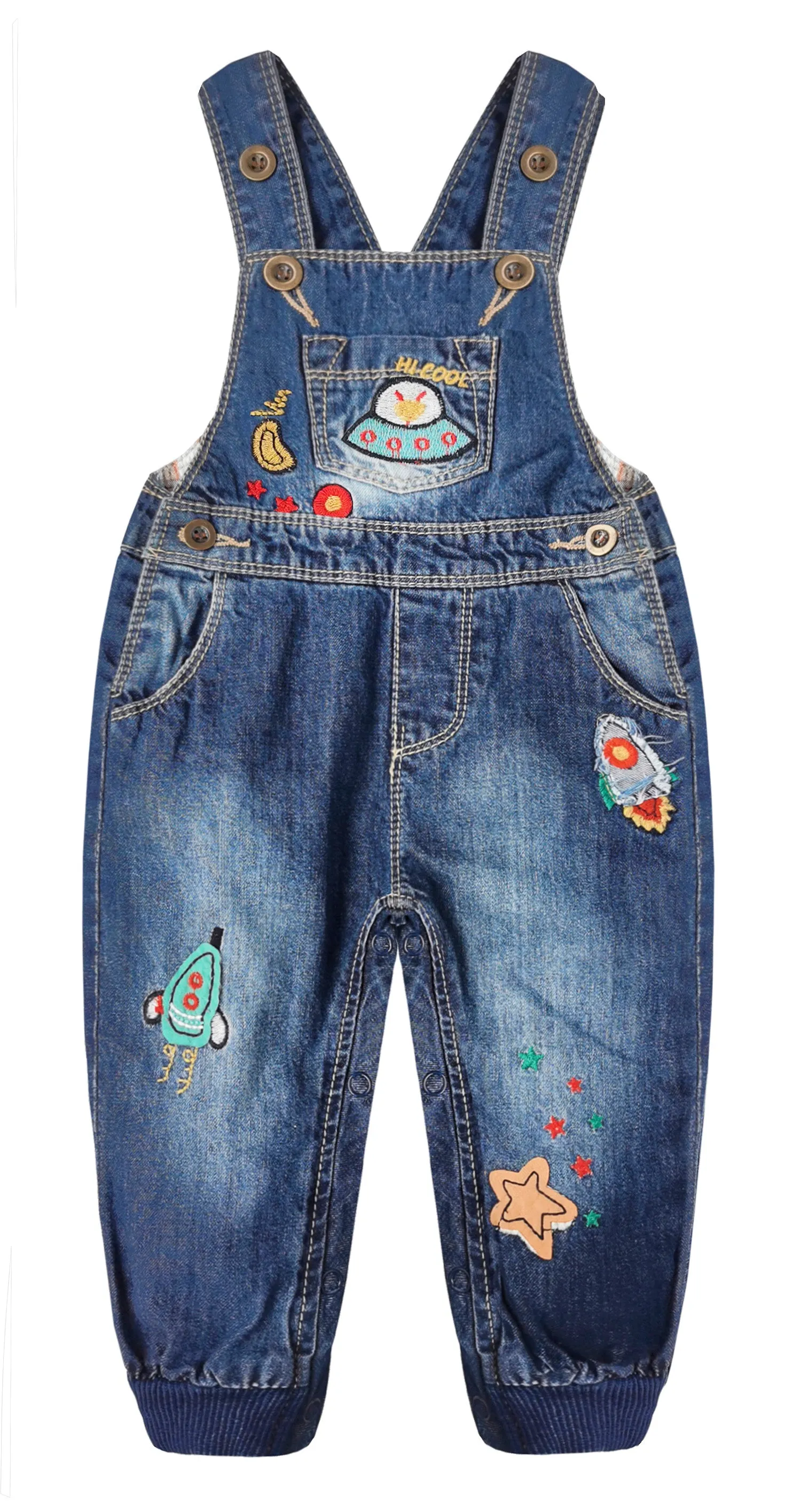 Soft Baby Little Kids Embroidered Fashion Wearproof Jean Pants