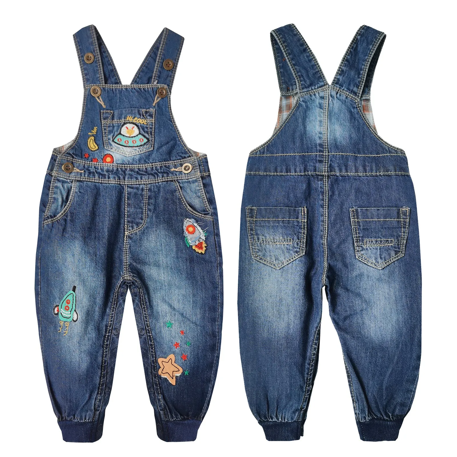 Soft Baby Little Kids Embroidered Fashion Wearproof Jean Pants