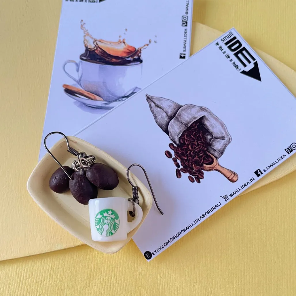 Starbucks Coffee & Coffee Beans Mini Food Earrings