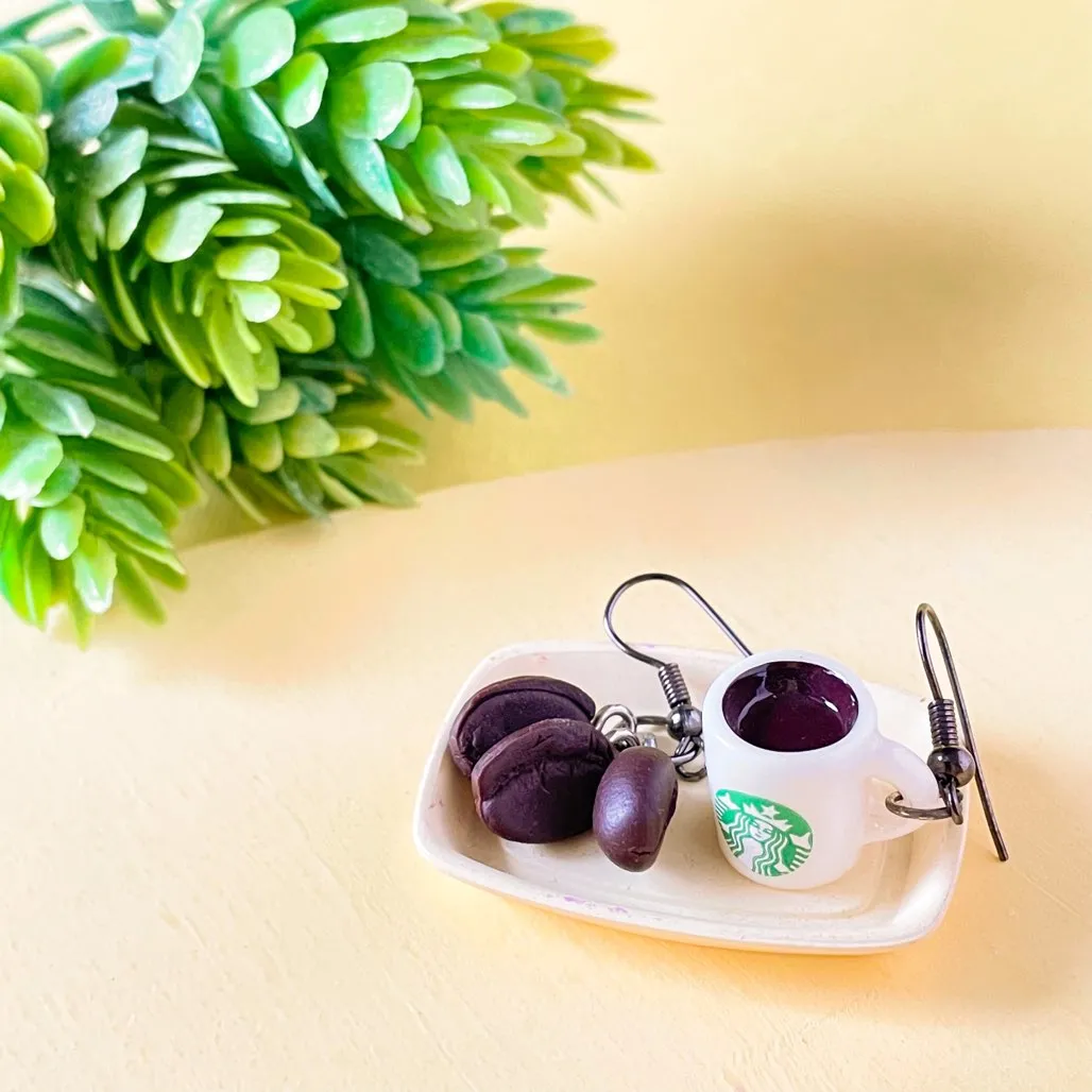 Starbucks Coffee & Coffee Beans Mini Food Earrings