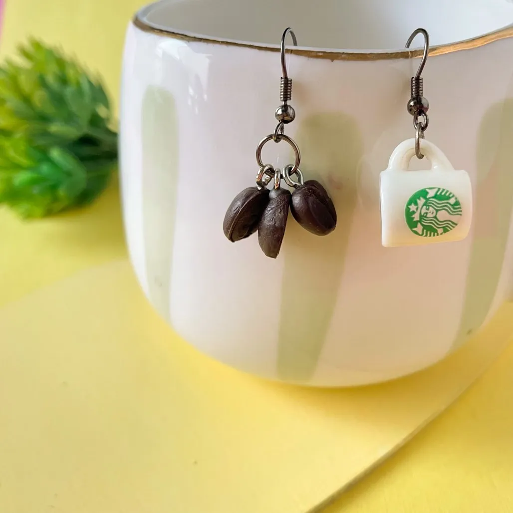 Starbucks Coffee & Coffee Beans Mini Food Earrings