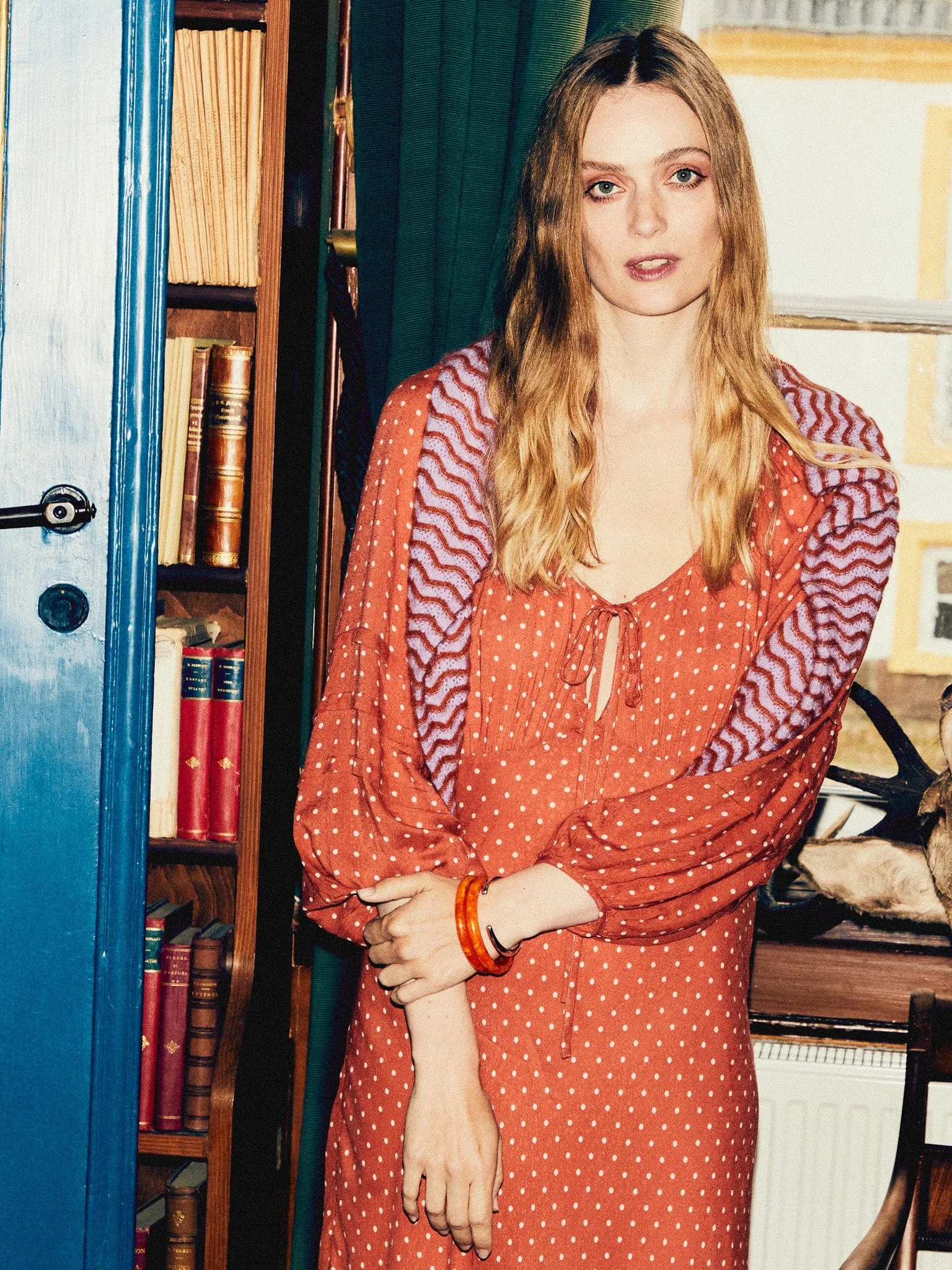 Suki Dress in Terracotta Dot