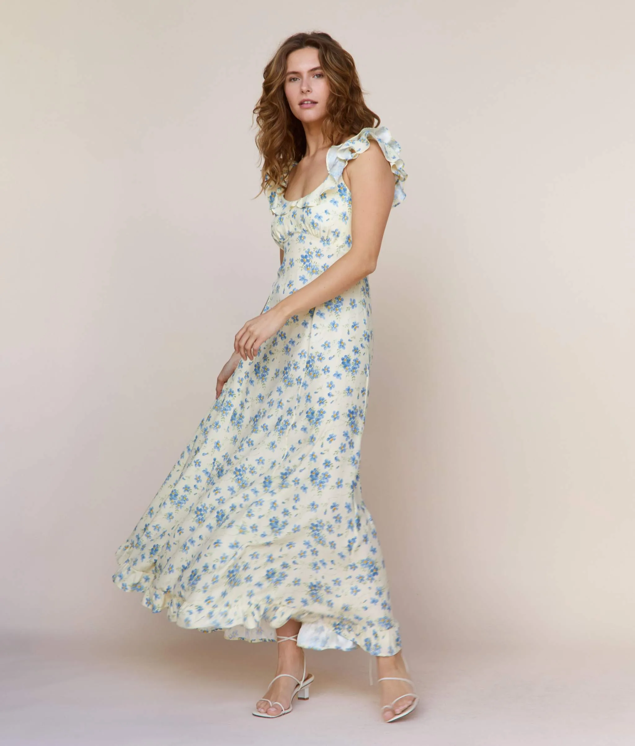 The Helina Dress | Lilies in Bloom Silk