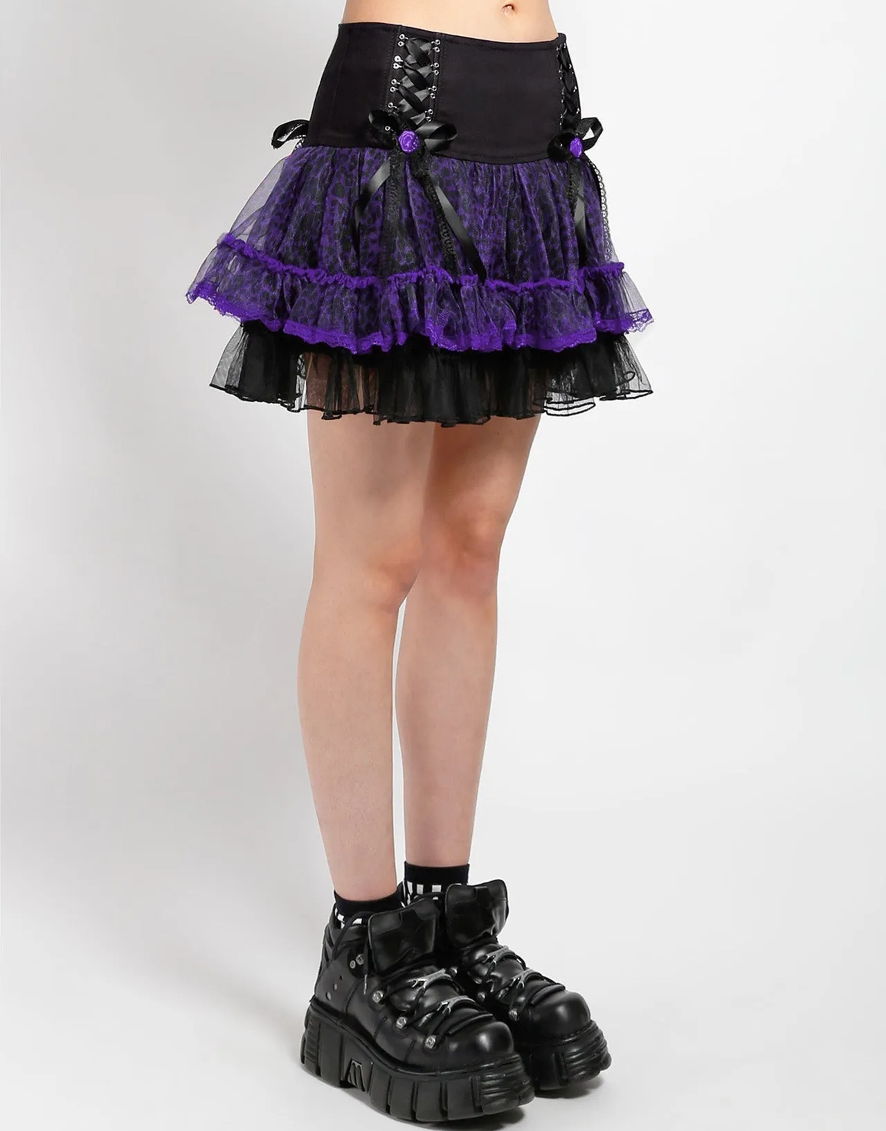 TUTU SKIRT PURPLE LEOPARD