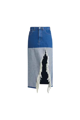 Two-Tone Denim Skirt