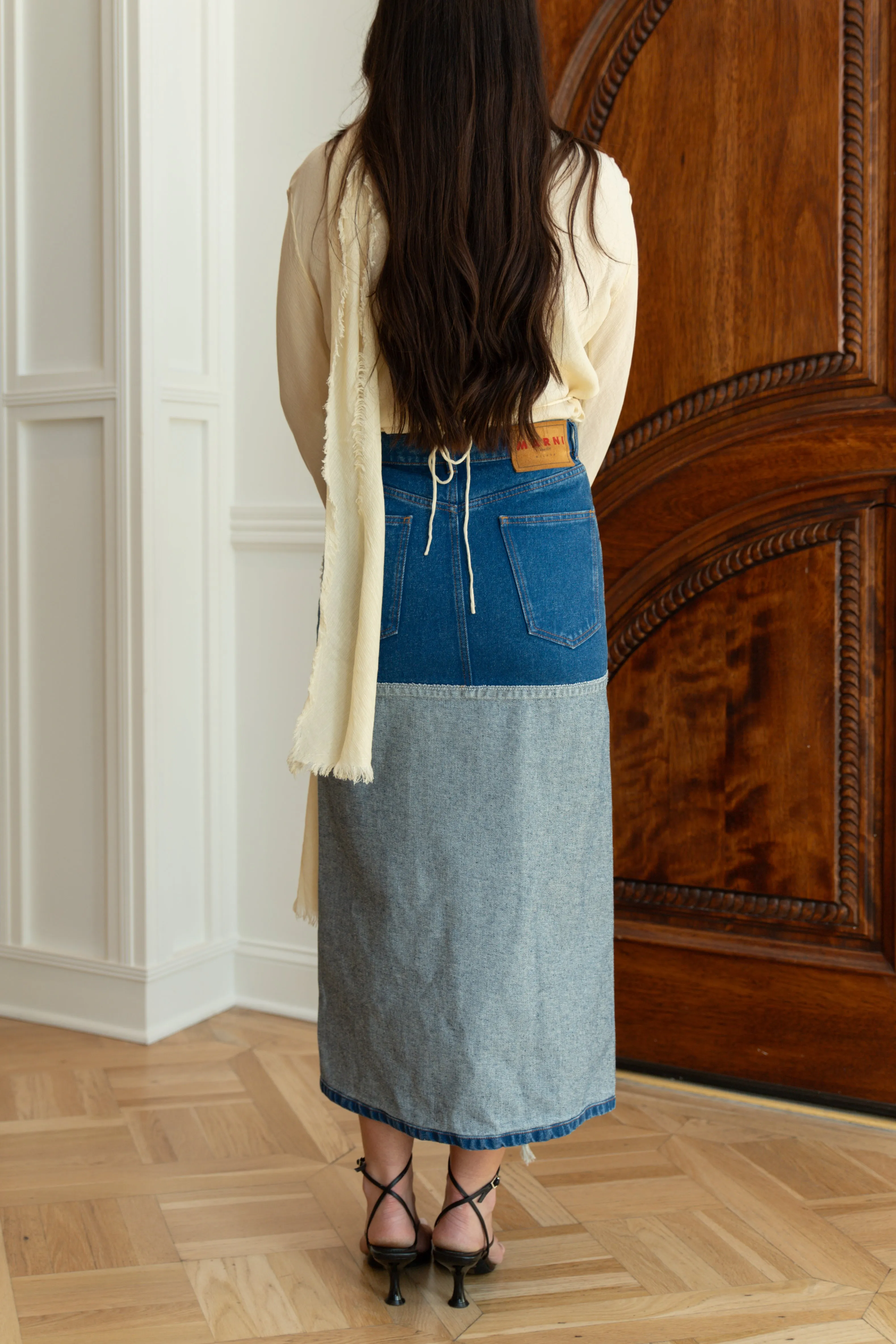 Two-Tone Denim Skirt