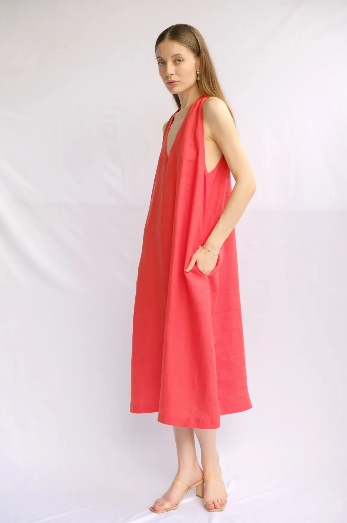 Vacay 100% Linen Maxi Dress