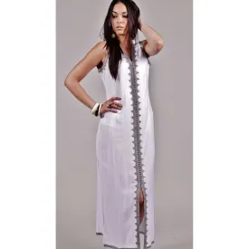 White Non Sleeve Kaftan -Khalida Style